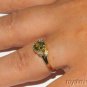 Oval Shape Peridot & Diamond Ring 14K Yellow Gold