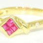 Ruby (July Birthstone) & Diamond Promise Ring 14K Gold