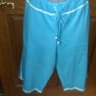 Ladies' Capri pants, Medium Aqua, Large