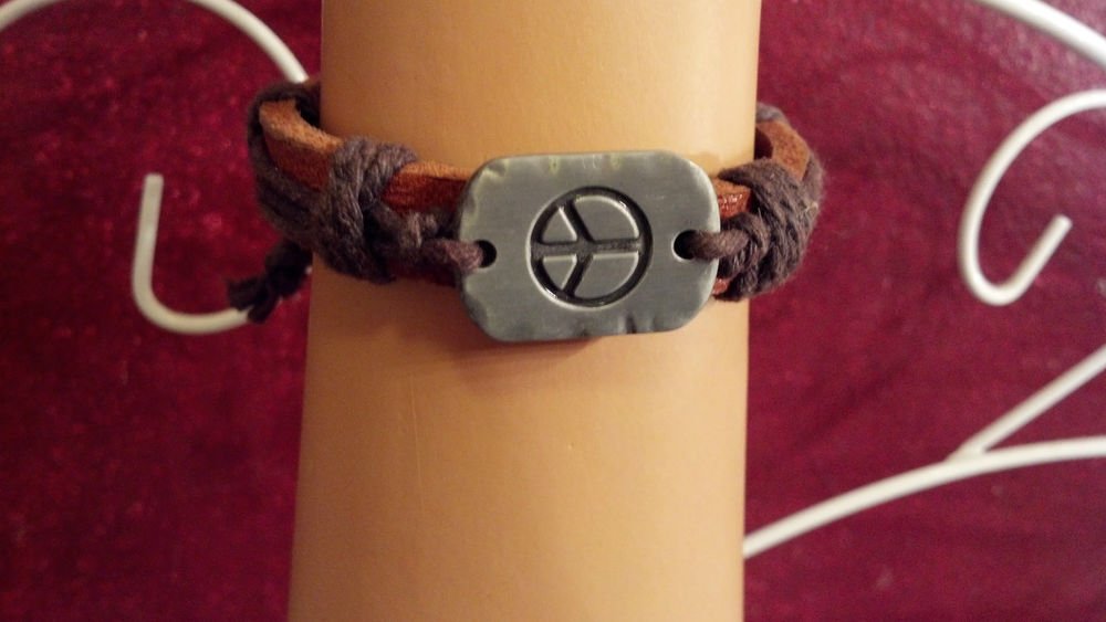 Leather Peace Bracelet Unisex