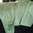 "Kitty" Infant pajamas with footies, Green, two piece, long sleeves 0-3 month sizing