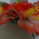 Orange Hibiscus Flower hair clip