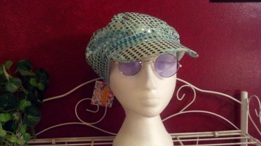 Sunglasses, round Purple lenses, gold metal frame, unisex