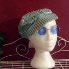 Sunglasses, round Blue lenses, gold metal frame, unisex