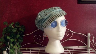 Sunglasses, round Blue lenses, gold metal frame, unisex