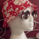 Red Hibiscus flower design bucket hats, junior/Ladies size