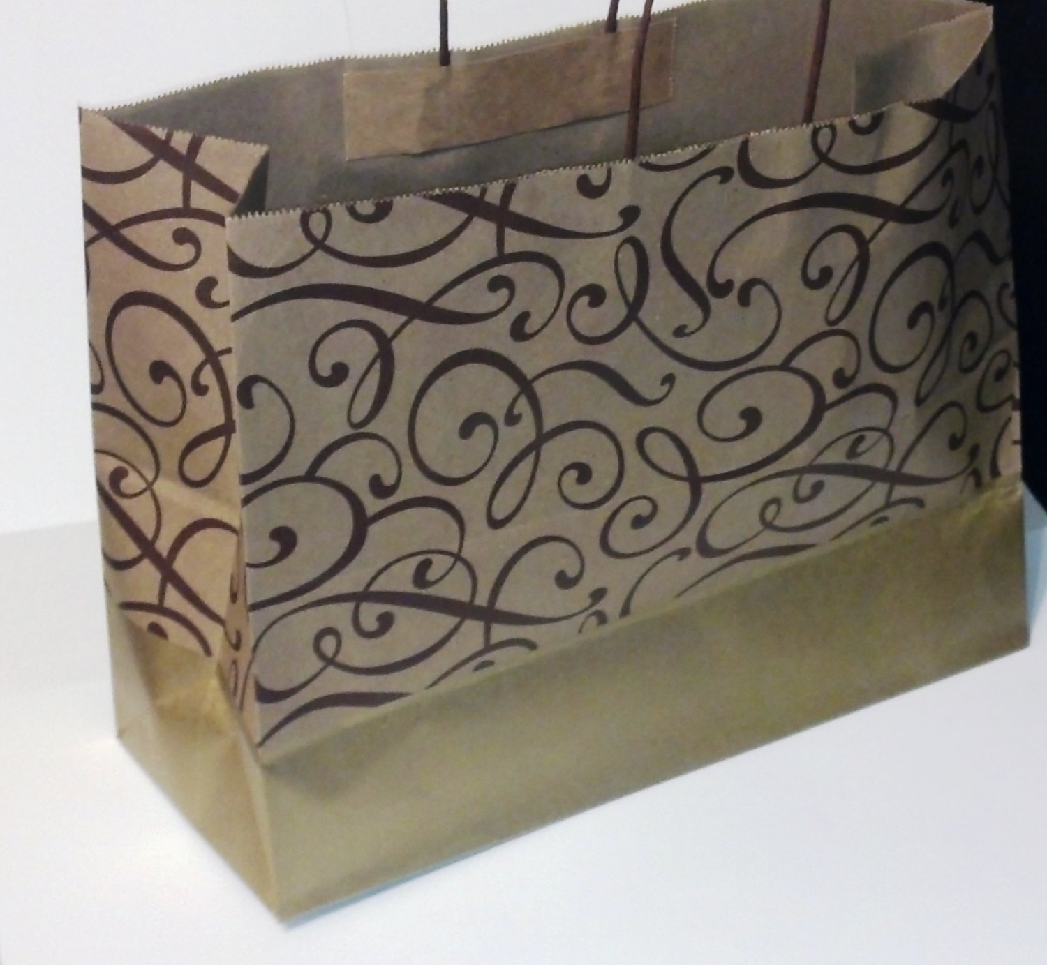 Chocolate/Matte Gold Gift Bags