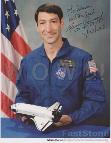 ORIGINAL  Astronaut MARIO RUNCO  8x10 Signed  Autographed LITHOGRAPH