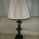 GORGEOUS VINTAGE  BRASS/MARBLE  TABLE LAMP With LINEN SHADE