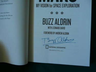 BUZZ ALDRIN  "MISSION to MARS" Signed  Autographed Book +FREE Bonus!