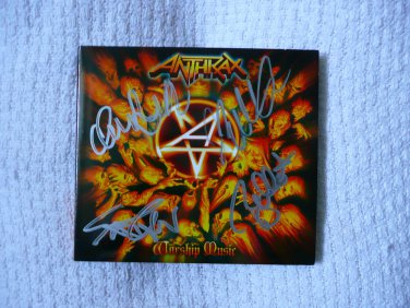 Original ANTHRAX CD *WARSHIP MUSIC* Autographed Signed by ALL 4 + FREE Bonus!