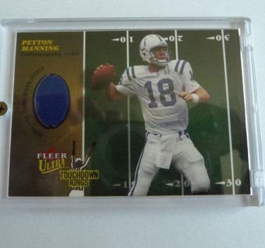 2003 Fleer Ultra Touchdown Kings PEYTON MANNING Game Used Jersey Patch Card MINT
