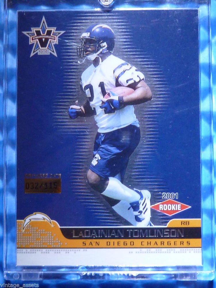 2001 Vanguard LADAINIAN TOMLINSON Rookie Card RC 141 32 115 Chargers TCU