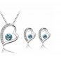 Heart Jewelry Set Crystal Silver Plated