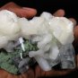 AMAZING APOPHYLLITE AND STILBITE ON GREEN CHALCEDONY MINERALS COLLECTIBLES INDIA