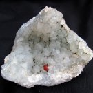 STUNNING RED FLUORITE BALL AND MM QUARTZ MINERALS CLUSTER FORMATION SPECIMENS