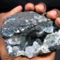 AMAZING EPI-STILBITE, CALCITE ON CHALCEDONY MINERALS IN GEODE BASALT ROCK PIECE