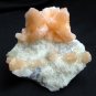 AWESOME ORANGE STILBITE ON WHITE CHALCEDONY MINERALS COLLECTIBLES SPECIMEN INDIA