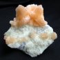 AWESOME ORANGE STILBITE ON WHITE CHALCEDONY MINERALS COLLECTIBLES SPECIMEN INDIA
