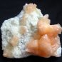 AWESOME ORANGE STILBITE ON WHITE CHALCEDONY MINERALS COLLECTIBLES SPECIMEN INDIA