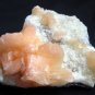 AWESOME ORANGE STILBITE ON WHITE CHALCEDONY MINERALS COLLECTIBLES SPECIMEN INDIA