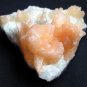 AWESOME ORANGE STILBITE ON WHITE CHALCEDONY MINERALS COLLECTIBLES SPECIMEN INDIA