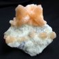 AWESOME ORANGE STILBITE ON WHITE CHALCEDONY MINERALS COLLECTIBLES SPECIMEN INDIA