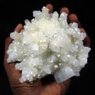AWESOME FLOWER STALACTITE PREHNITE WITH APOPHYLLITE AND GYROLITE MINERALS INDIA
