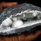 AWESOME PUFFY OKENITE BALL ON CHALCEDONY MINERALS RARE FOUND COLLECTIBLES INDIA