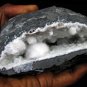 AWESOME PUFFY OKENITE BALL ON CHALCEDONY MINERALS RARE FOUND COLLECTIBLES INDIA