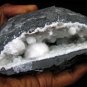 AWESOME PUFFY OKENITE BALL ON CHALCEDONY MINERALS RARE FOUND COLLECTIBLES INDIA