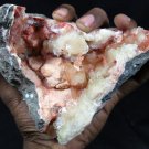 AWESOME STILBITE ON LIGHT RED CHALCEDONY MINERALS COLLECTIBLES INDIA 550 gms