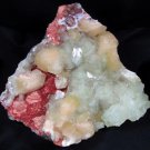 AWESOME LIGHT GREEN APOPHYLLITE AND STILBITE ON RED CHALCEDONY MINERALS 2.08 Kg