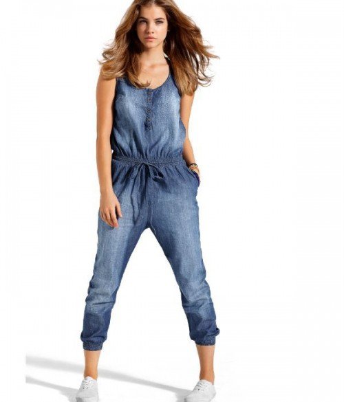 h&m denim playsuit