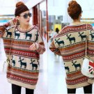 Boyfriend Fairisle Oversized Wool Knitted Reindeer Snowflake Nordic Jumper Dress