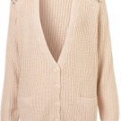 Topshop Stud Shoulder Rib Knitted Oversized Boyfriend Long Slouchy Punk Cardigan