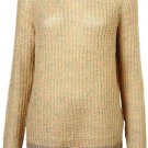 Topshop Shimmer Gold Yarn Slouchy Boyfriend Metallic Knit Jumper Sweat Top 10 12