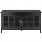 Glass Panel TV Stand | Black