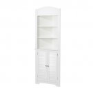 Corner Bathroom Tower Storage Cabinet | White