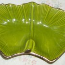 California Pottery Side Bowl Lazy Susan Carousel, Green w/Gold  G 20, Small Chip