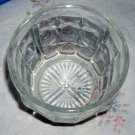Vintage clear pressed glass sugar/candy bowl thumbprint and facet design Vintage clear pressed glass sugar/candy bowl thumbprint and facet design