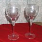 Pair of Cut crystal Wine Glasses, in Delicate Floral Pattern*