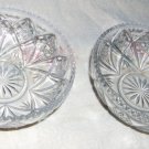 Two Small Vvintage Nappy bowls with Sawtooth Edge and StarBurst  Pattern