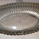 Vintage Jeannette Glass "National" Clear Rib & Hobnail Oblong Dish, Handles