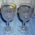 Two Cordial Liquor Limoncello Glasses in wildflower pattern, Scalloped Feet