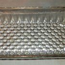 Vintage Jeanette Clear Glass Divided Relish Dish with Gold Trim - Hobnail Design