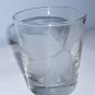 Libbey Whiskey Glass, Weighted Bottom. Large Etched Fllower Wrapped Around Glass