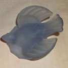 Frosted Blue Glass Lid with Blue Bird Frosted Blue Glass Lid with Blue Bird