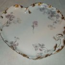 Antique Limoges Plate Haviland & Co France Irregular Shape, Colored Daisies
