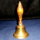 Antique Brass Handbell / Teacher's Bell, Wooden Handle, Nice Patina Antique Brass Handbell / Teacher's Bell, Wooden Handle, Nice Patina